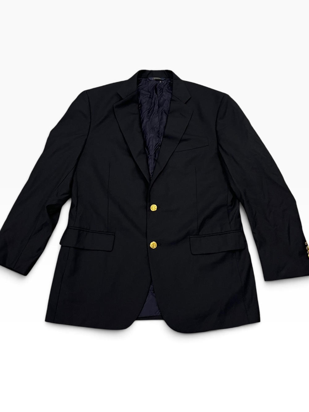 Brooks Brothers 1818 Loro Piana Wool Blazer Men’s 41R Navy Crest Buttons
